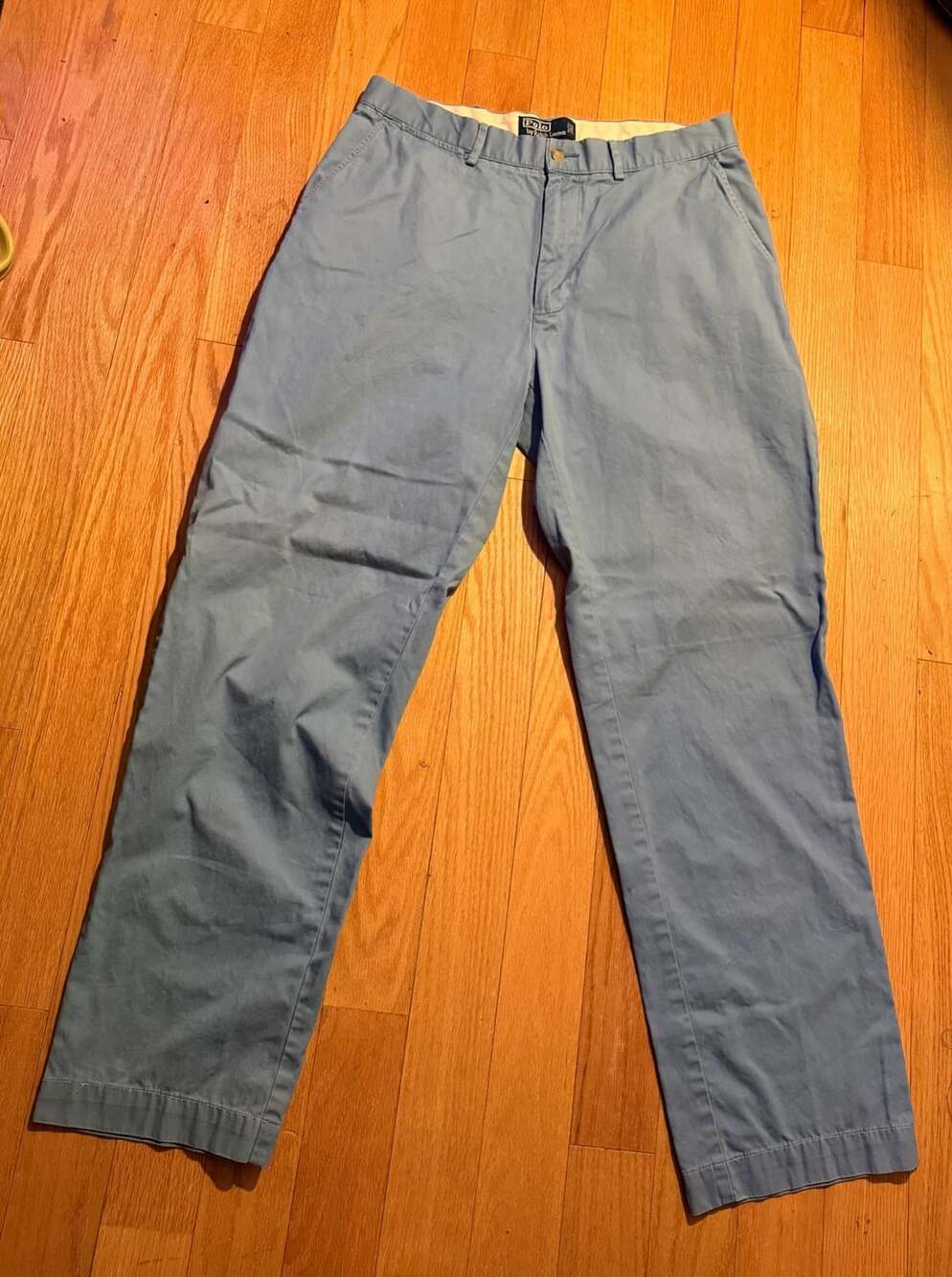 Polo By Ralph Lauren Cotton Chinos Size 34x34 Light Blue Pants